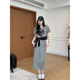 高腰直筒半裙套装 松弛休闲高级感拼接上衣 女 腰间浪漫 张阿星