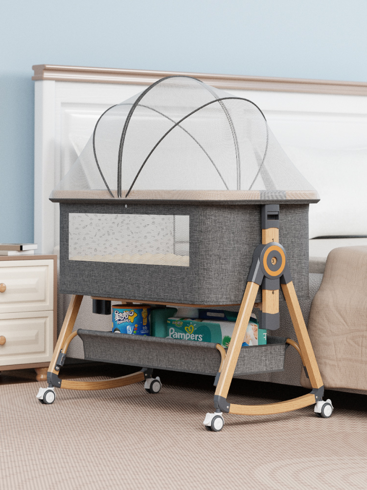 铝合金婴儿床可移动便携式摇篮床可折叠多功能Bb床新生儿拼接大床