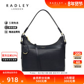 Radley英国奢品黑色中号牛皮斜挎包单肩包简约大气PEREGRINE ROAD