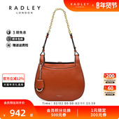 Radley英国奢品亮棕色牛皮单肩链条包马鞍包复古正品 合并 22FW