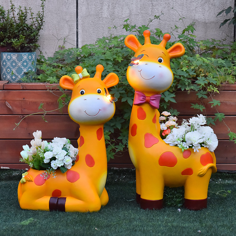 户外庭院卡通长颈鹿幼儿园摆件动物造型花盆别墅园林景观装饰小品,家居饰品,户外/庭院摆件,淘宝优惠券,粉丝福利购,淘宝优惠卷