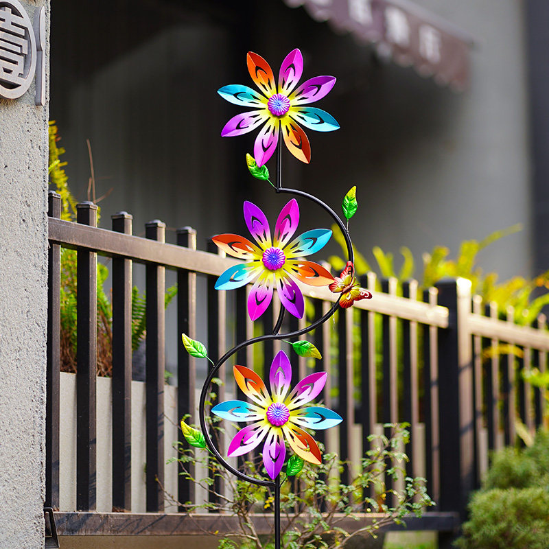 户外庭院花园装饰旋转七彩风车摆件网红院子阳台景区公园造景布置,家居饰品,户外/庭院摆件,淘宝优惠券,粉丝福利购,淘宝优惠卷