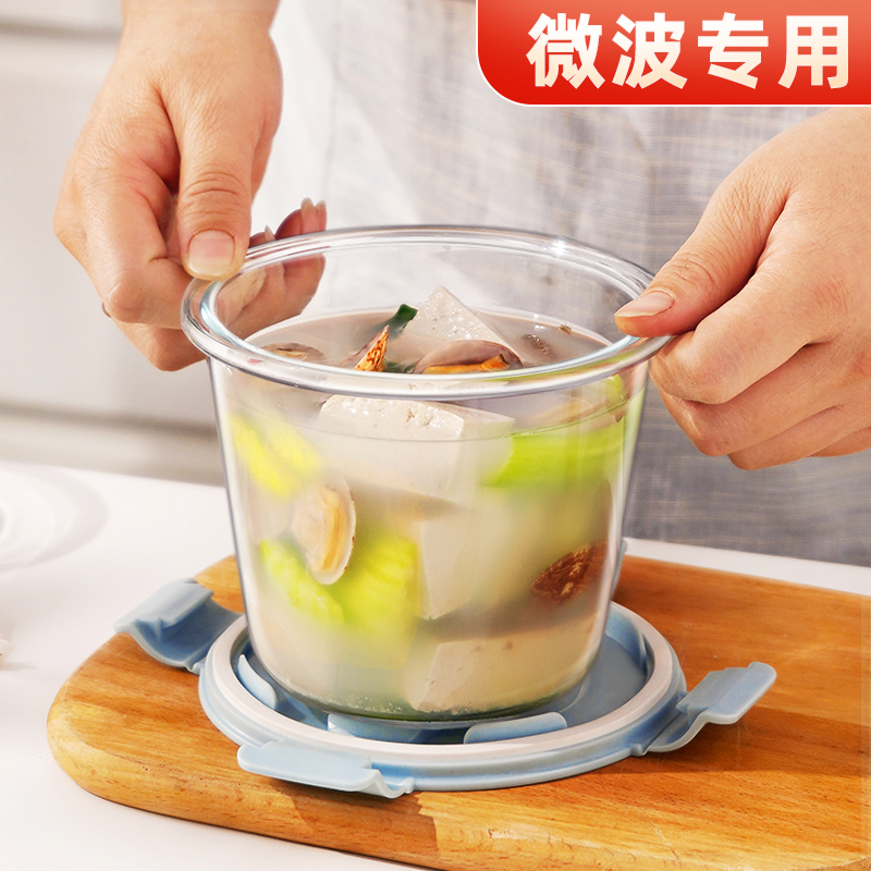 高硼硅圆形玻璃汤碗饭盒