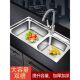 厨房304不锈钢阳台水槽双槽加厚手工吧台单槽洗菜盆家用洗碗池
