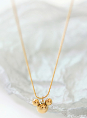 韩国老鼠吊坠项链女百搭简约