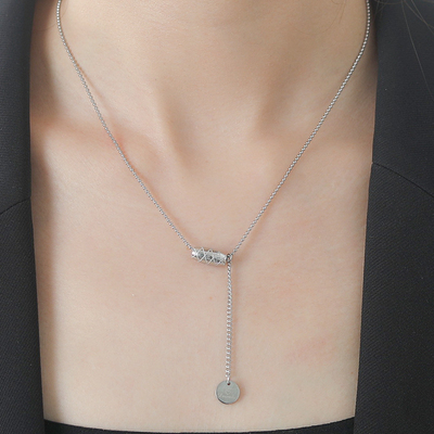 小众轻奢简约螺旋圆牌项链