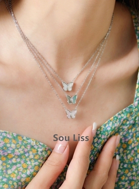 轻奢精致贝母蝴蝶项链