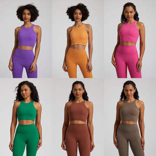 新款 欧美裸感美背运动内衣女聚拢防震跑步瑜伽文胸运动背心带胸垫