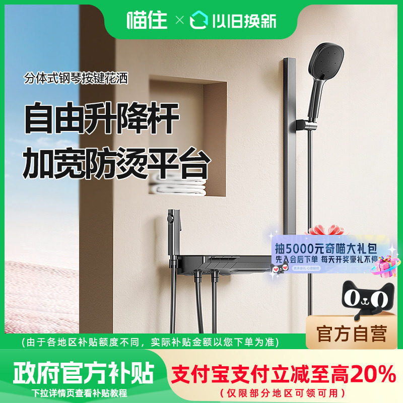 国补15%恒洁分体钢琴按键花洒