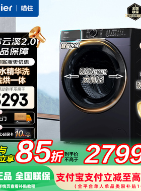 【补贴15%】海尔云溪376冠军版全自动滚筒洗衣机10kg洗烘一体579