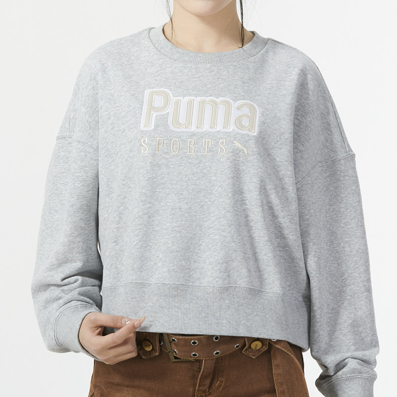 Puma彪马女装圆领运动服休闲健身训练时尚卫衣套头衫626169