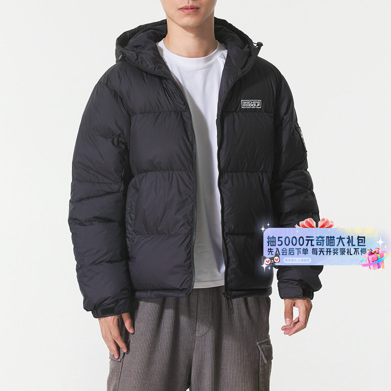 Skechers/斯凯奇男女同款梭织连帽羽绒服轻质保暖舒适棉羽外套