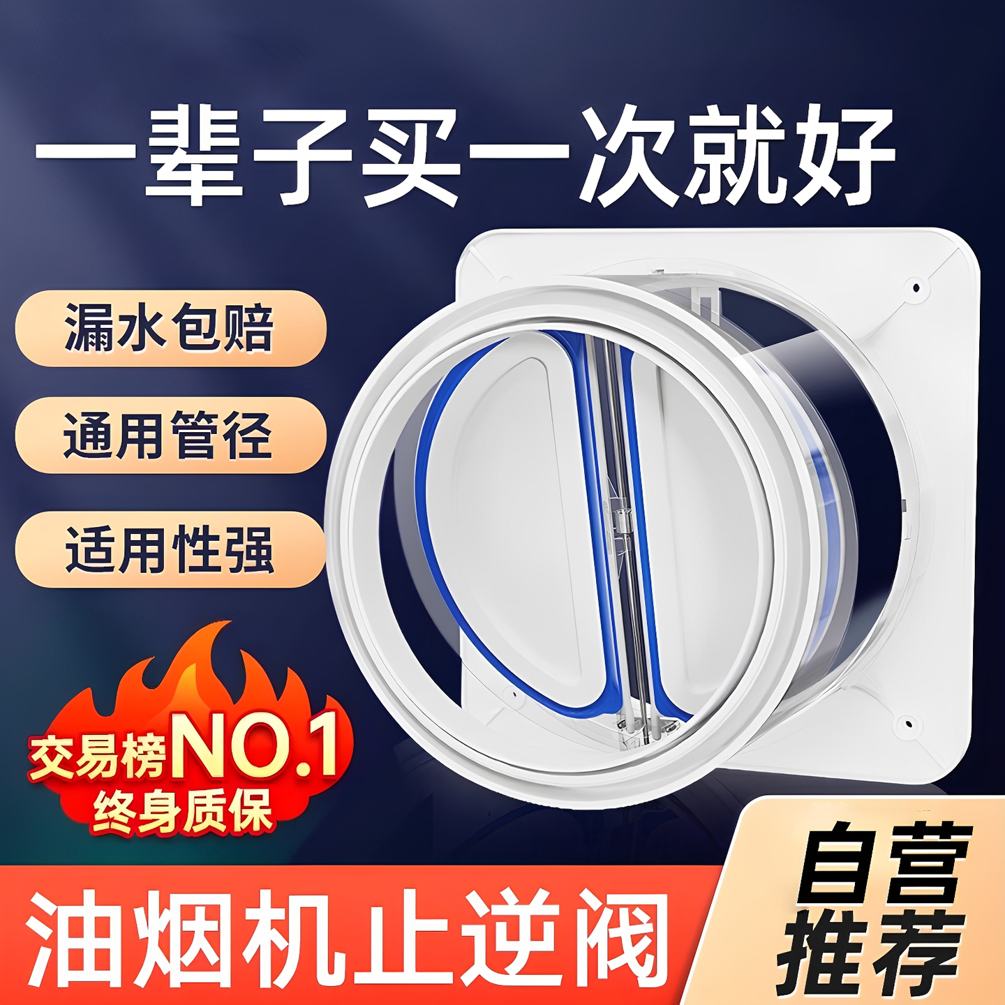 政府补贴15%厨房烟道专用止回阀