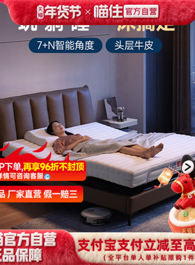 智能床芝华仕电动真皮意式极简可升降多功能主卧双人大气软床Z032