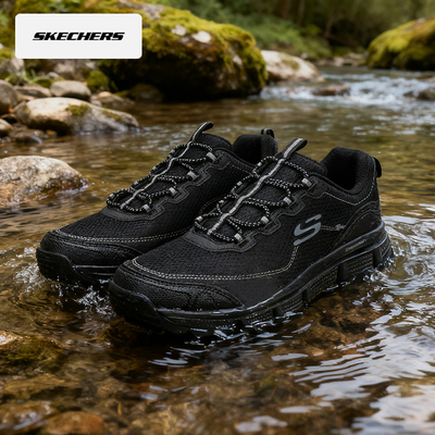 【国补】Skechers斯凯奇男鞋厚底户外鞋缓震运动鞋网面透气休闲鞋