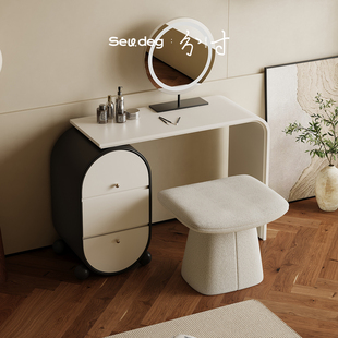 国补20%JIDU 梳妆台收纳柜一体卧室设计师伸缩化妆桌 几度2025新款