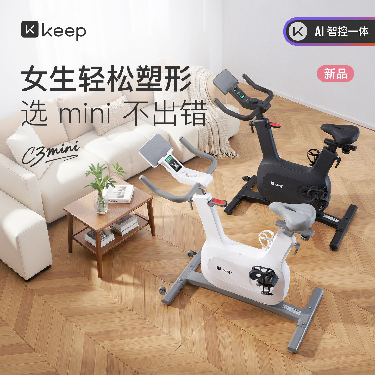 Keep动感单车mini/家用健身器材减肥静音室内运动小型健身自行车图片