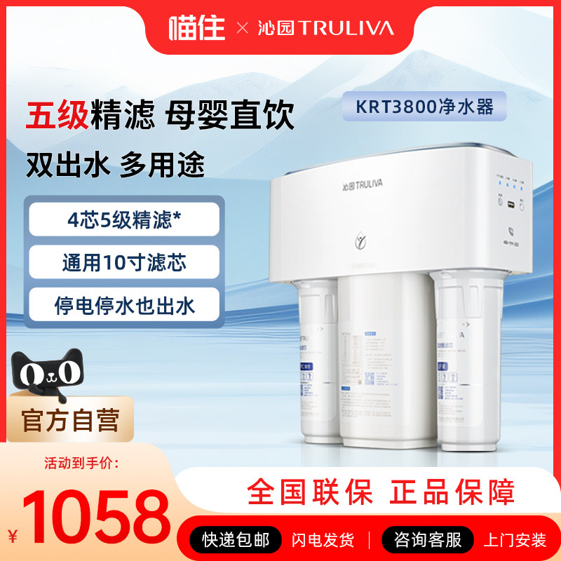 沁园净水器双出水通用芯直饮家用185i厨房RO过滤反渗透官方店3800