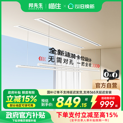 【补贴15%】邦先生S31线 线性灯双杆隐形电动晒衣架智能阳台隐藏