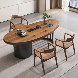 金沙公爵茶台家用小户型实木阳台小茶桌椅组合弧形泡茶台喝茶桌子