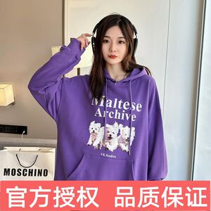 WAIKEI YK STUDIOS韩版潮牌新款三只小狗连帽卫衣宽松版