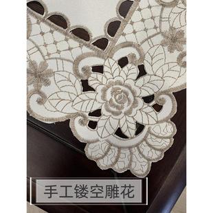 客厅防烫桌面垫手工镂空布艺感美式 茶几垫布欧式 轻奢餐桌桌芸