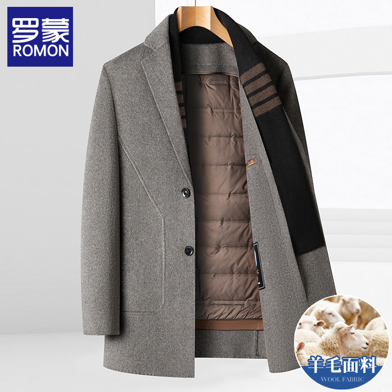 罗蒙中长款春季羽绒风衣