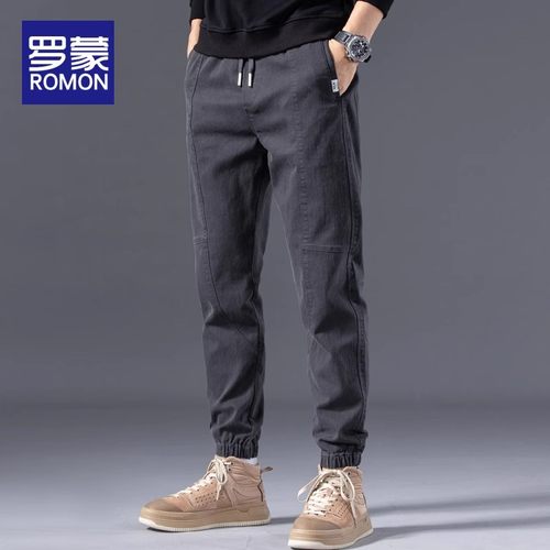 罗蒙春秋季工装束脚裤男士休闲裤