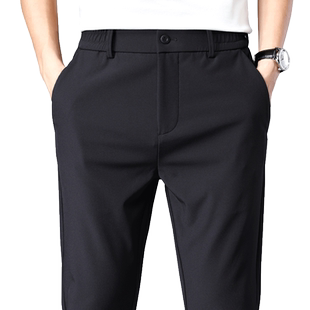 罗蒙男士休闲裤秋冬季爆款2025新款宽松直筒弹力西装裤加绒长裤子