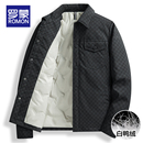 加绒加厚外套棋盘格休闲上衣棉服 新款 罗蒙羽绒夹克男士 2025秋冬季