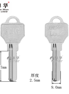 ANG电脑匙 无敌2008ANG钥匙胚 防盗门锁匙胚 单排打孔打点 电脑匙