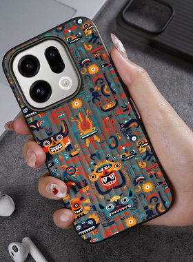 白色小怪兽手机壳适用OPPO Find X9Pro新款x7Ultra超薄X8SUltra磨砂半透明旅行箱男女小众高级感Find X8Pro