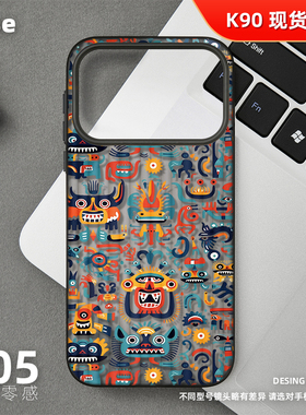 白色小怪兽手机壳适用红米K90Promax小米K80Pro磨砂半透明旅行箱壳k70新款超薄男女小众高级感不会撞壳情侣