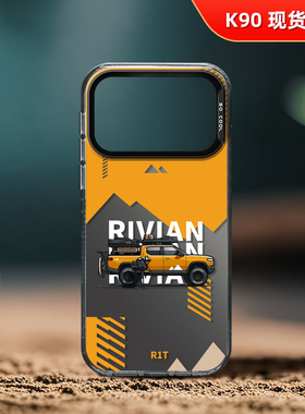 黄色越野车手机壳适用红米K90Promax小米K80Pro彩银磨砂硬壳k70e新款k60不会撞壳情侣男女创意时尚高级感超火