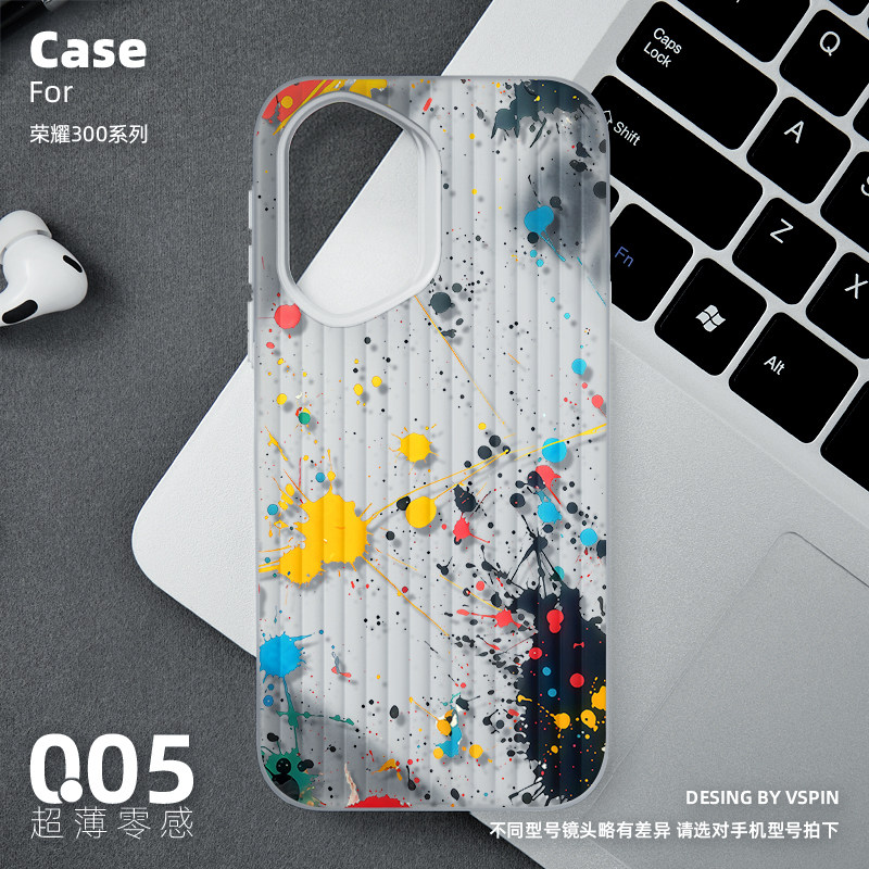 点状油画手机壳适荣耀300新款Ultra磨砂半透明旅行箱壳超薄高级感男女保护套情侣不会撞壳时尚简约散热