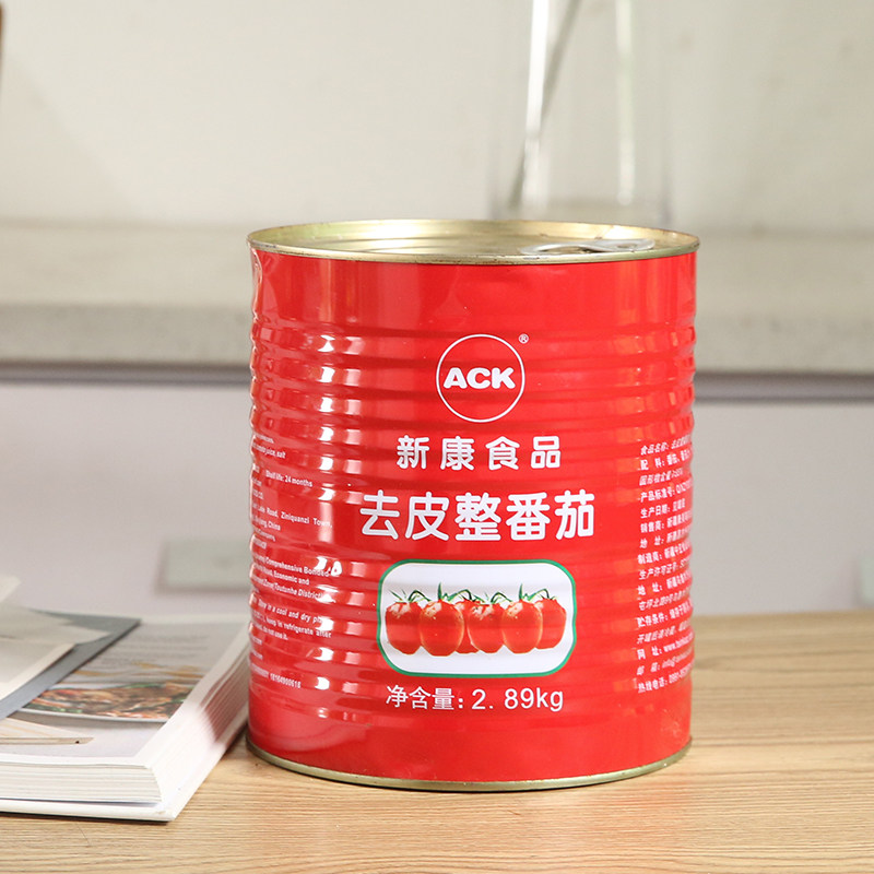 新疆去皮茄罐头新康茄酱西红柿块图片