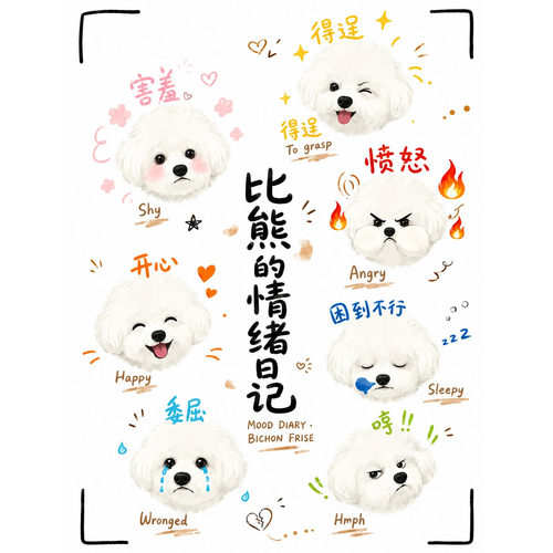 【情绪日记·比熊】280g重磅纯棉男女同款手绘小狗 T恤 · KKXG