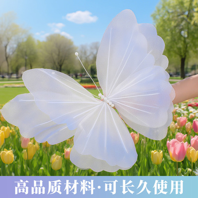 新款莫奈花园布置纱网蝴蝶真丝