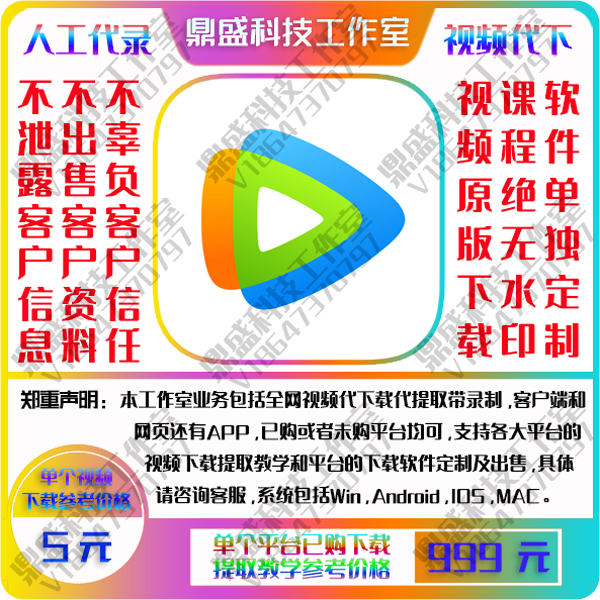 腾讯视频下载器4k画质超清无水印提取工具批量处理ts合并m3u81HOT