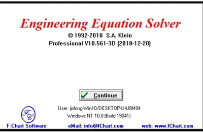 Engineering Equation Solver Pro 10.561（EES）方程求解软件
