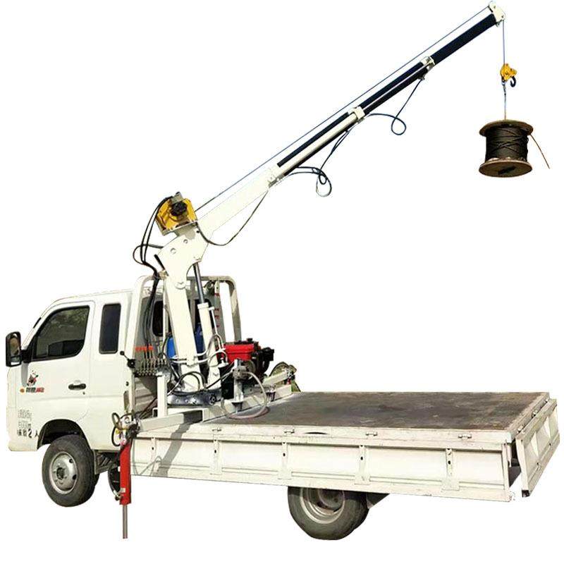 12v24v车载液压吊机家用皮卡车悬臂吊货车装货随车吊220v提升机