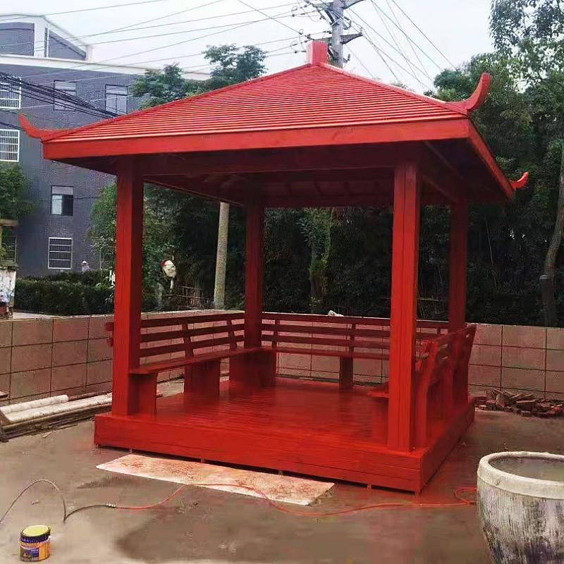 户外防腐木凉亭古建长廊亭子景区公园庭院仿古凉亭茶室廊架小青瓦