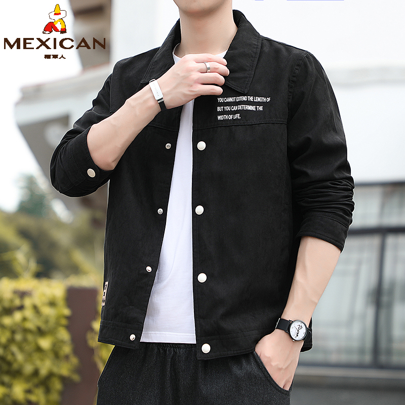 稻草人男士港风牛仔外套