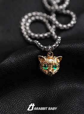 猫头项链男高街设计感轻奢小众