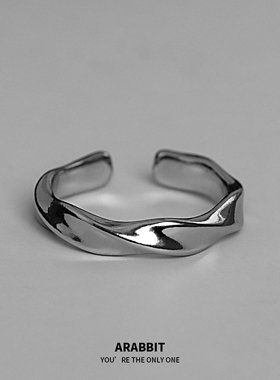 莫比乌斯环戒指男士潮牌高级感小众冷淡风潮流个性款单身食指指环