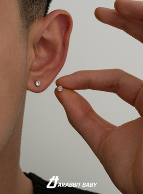 s925纯银耳钉女简约小众高级感男士免摘小巧耳骨钉养耳洞耳饰耳环