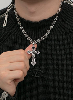 绳结链男女十字架吊坠项链