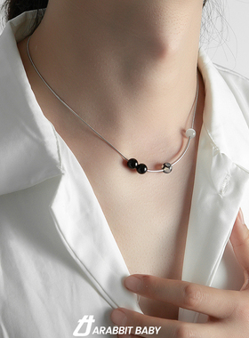 复古小众设计不对称项链女高级感锁骨链钛钢简约个性蛇骨链男配饰