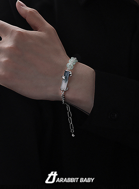 竹节平安扣拼接手链男