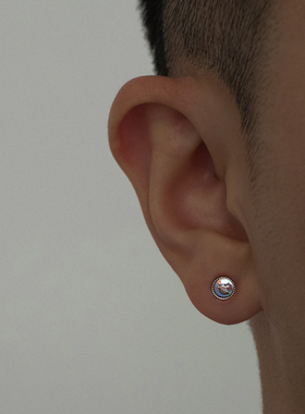 月光石耳钉男2021年新款潮高级感轻奢饰品小众设计男士耳饰女夏